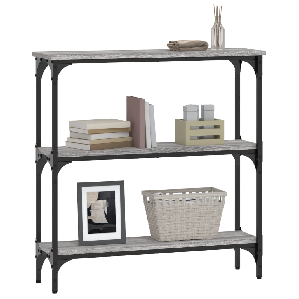 Mesa consola 75x22,5x75 cm derivados de madeira cinzento sonoma