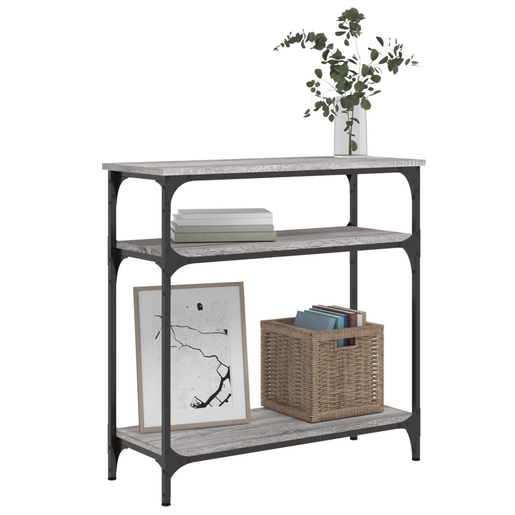 Mesa consola 75x29x75 cm derivados de madeira cinzento sonoma