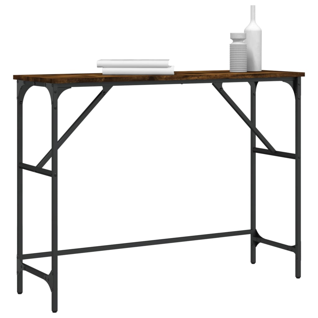 Mesa consola 100x32x75 cm derivados de madeira carvalho fumado
