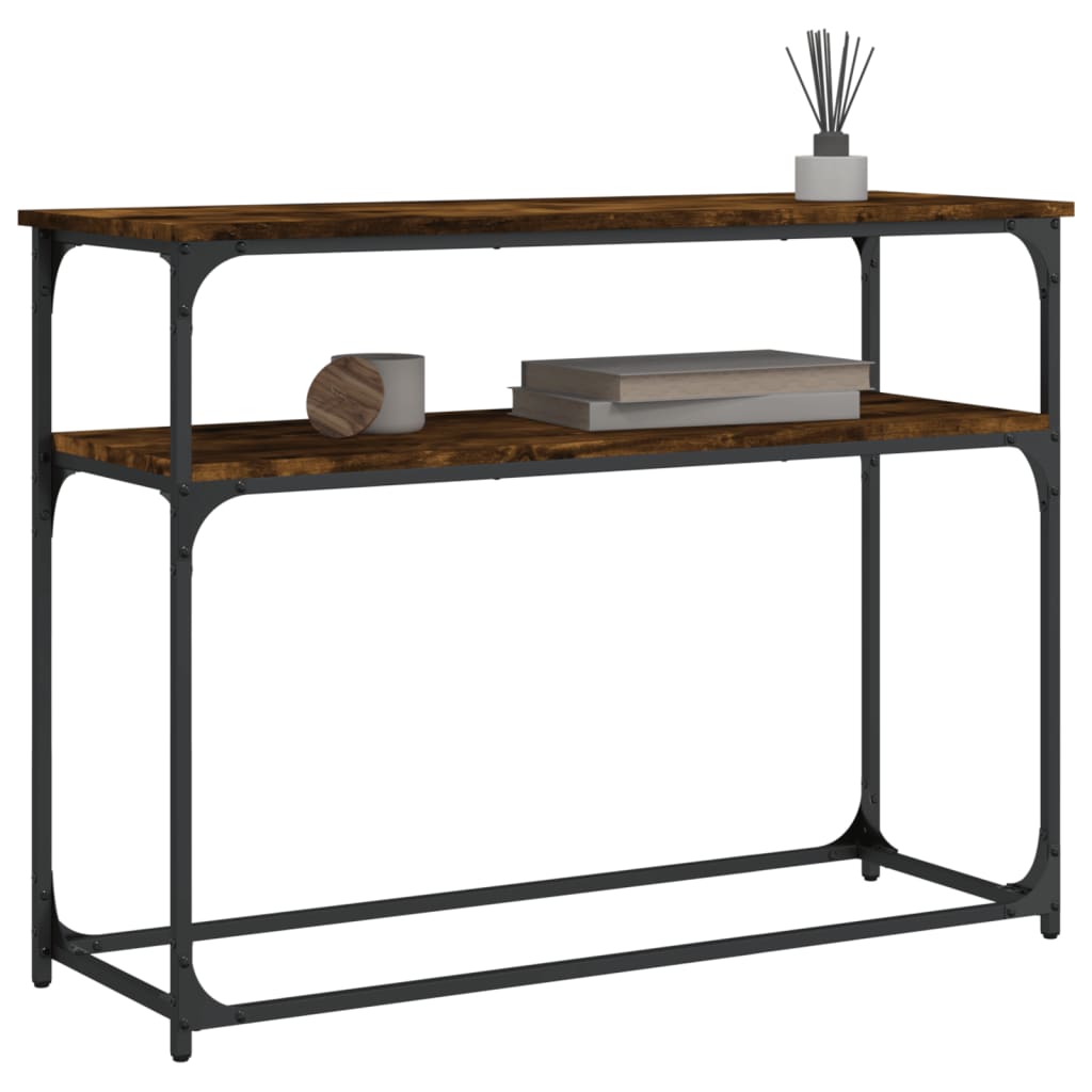 Mesa consola 100x35,5x75cm derivados de madeira carvalho fumado