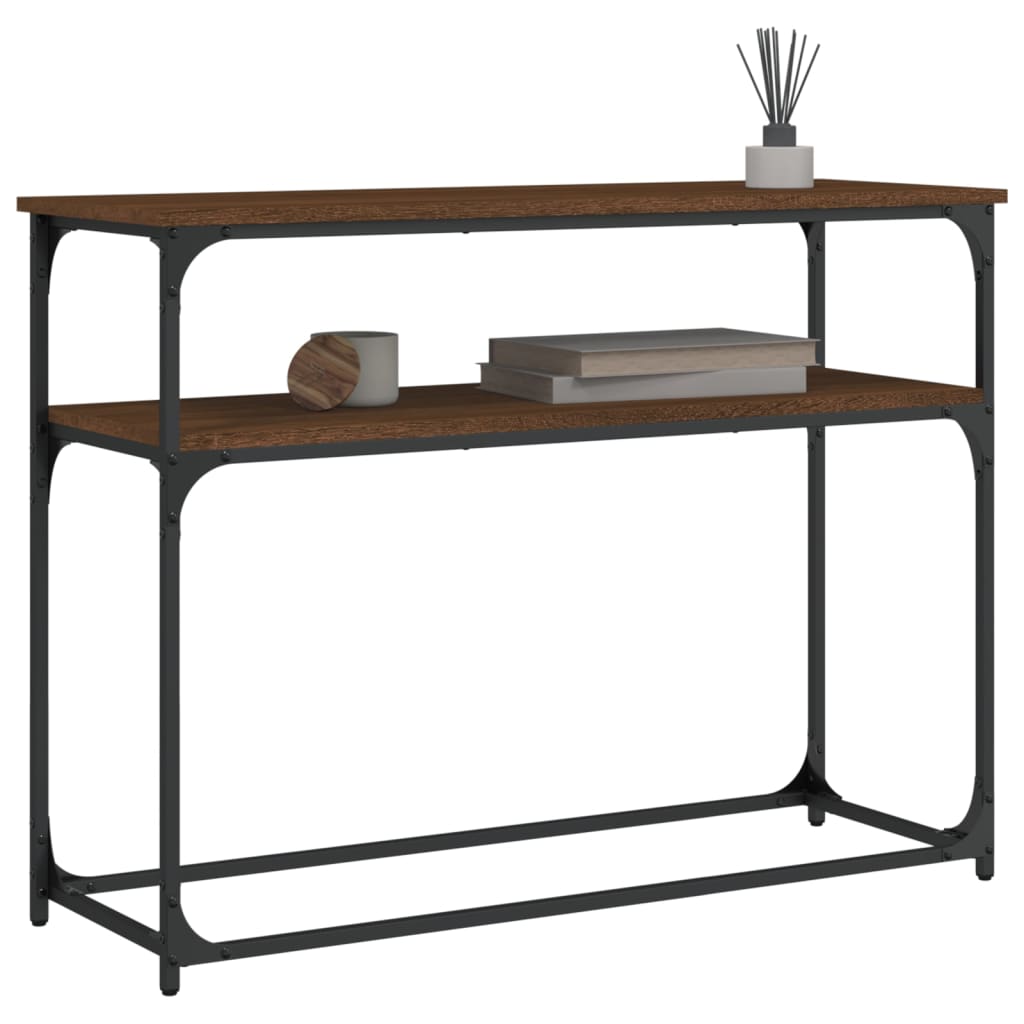 Mesa consola 100x35,5x75 cm derivados madeira carvalho castanho