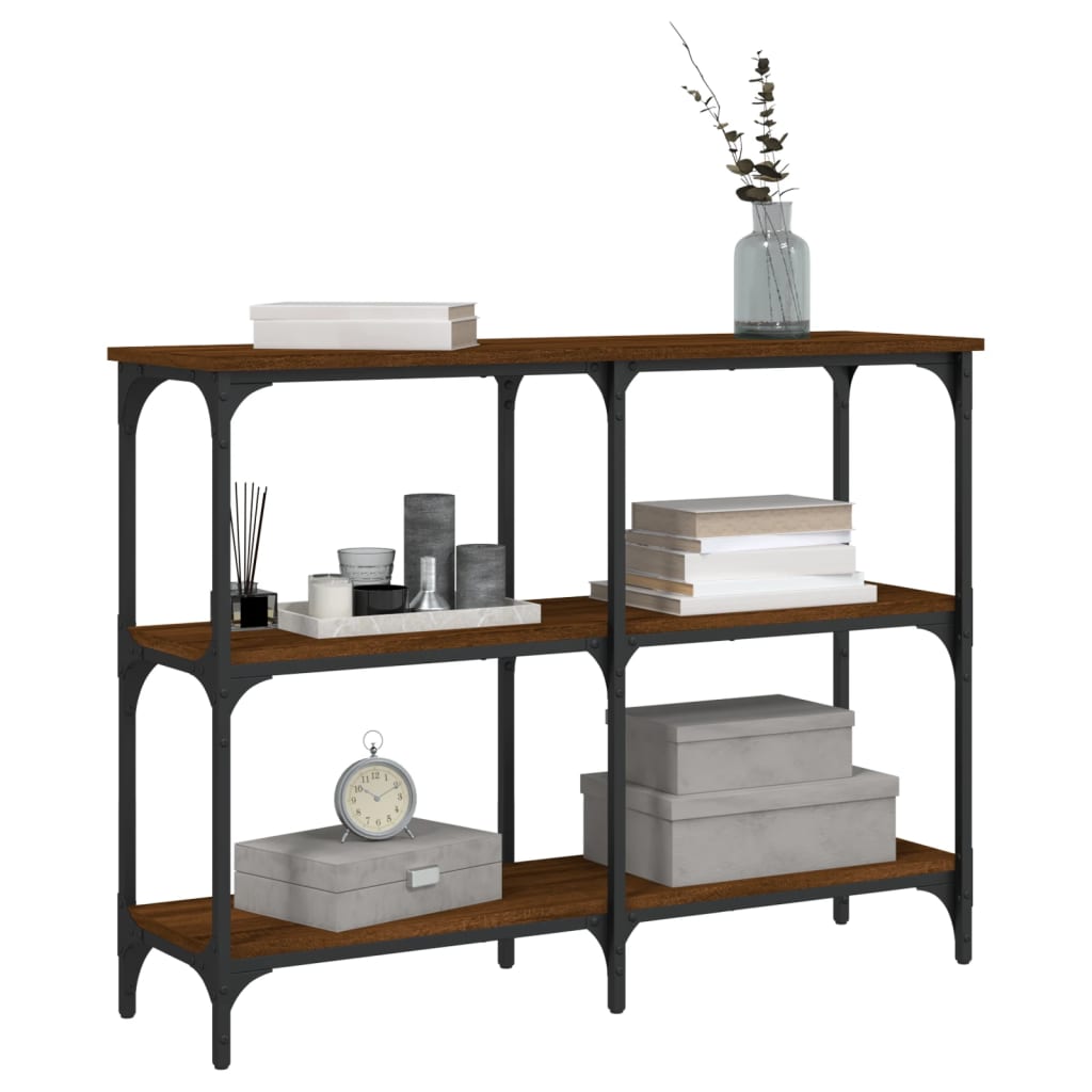 Mesa consola 100x29x75 cm derivados madeira carvalho castanho