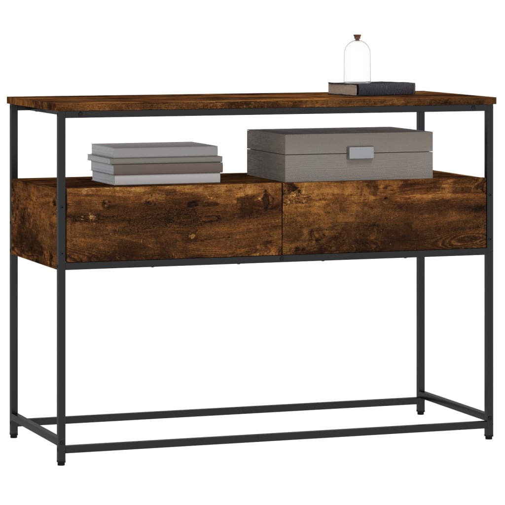 Mesa consola 100x40x75 cm derivados de madeira carvalho fumado