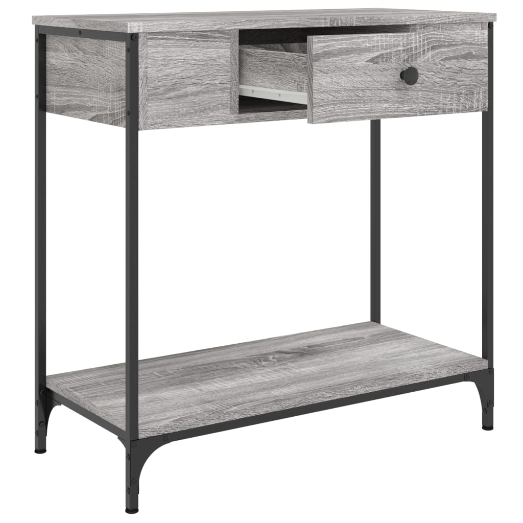 Mesa consola 75x34,5x75 cm derivados de madeira cinzento sonoma