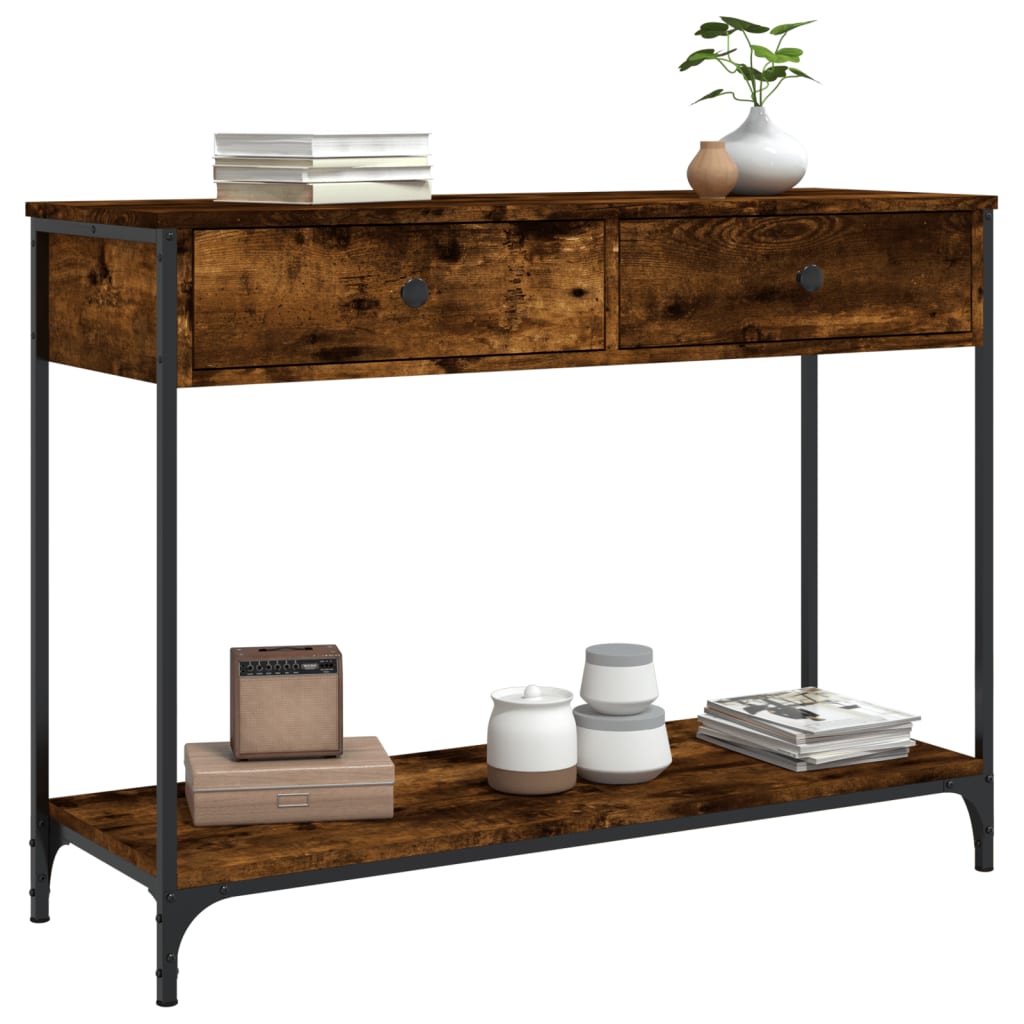 Mesa consola 100x34,5x75cm derivados de madeira carvalho fumado
