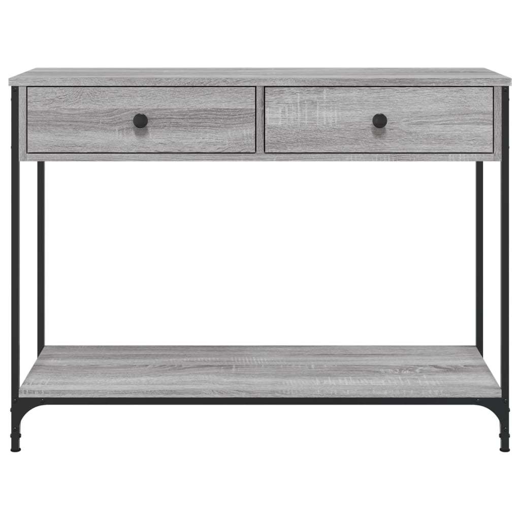 Mesa consola 100x34,5x75cm derivados de madeira cinzento sonoma