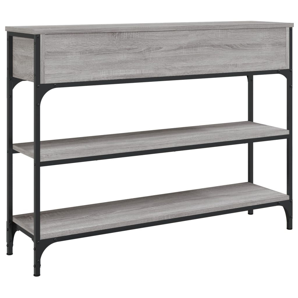 Mesa consola 100x25x75 cm derivados de madeira cinzento sonoma