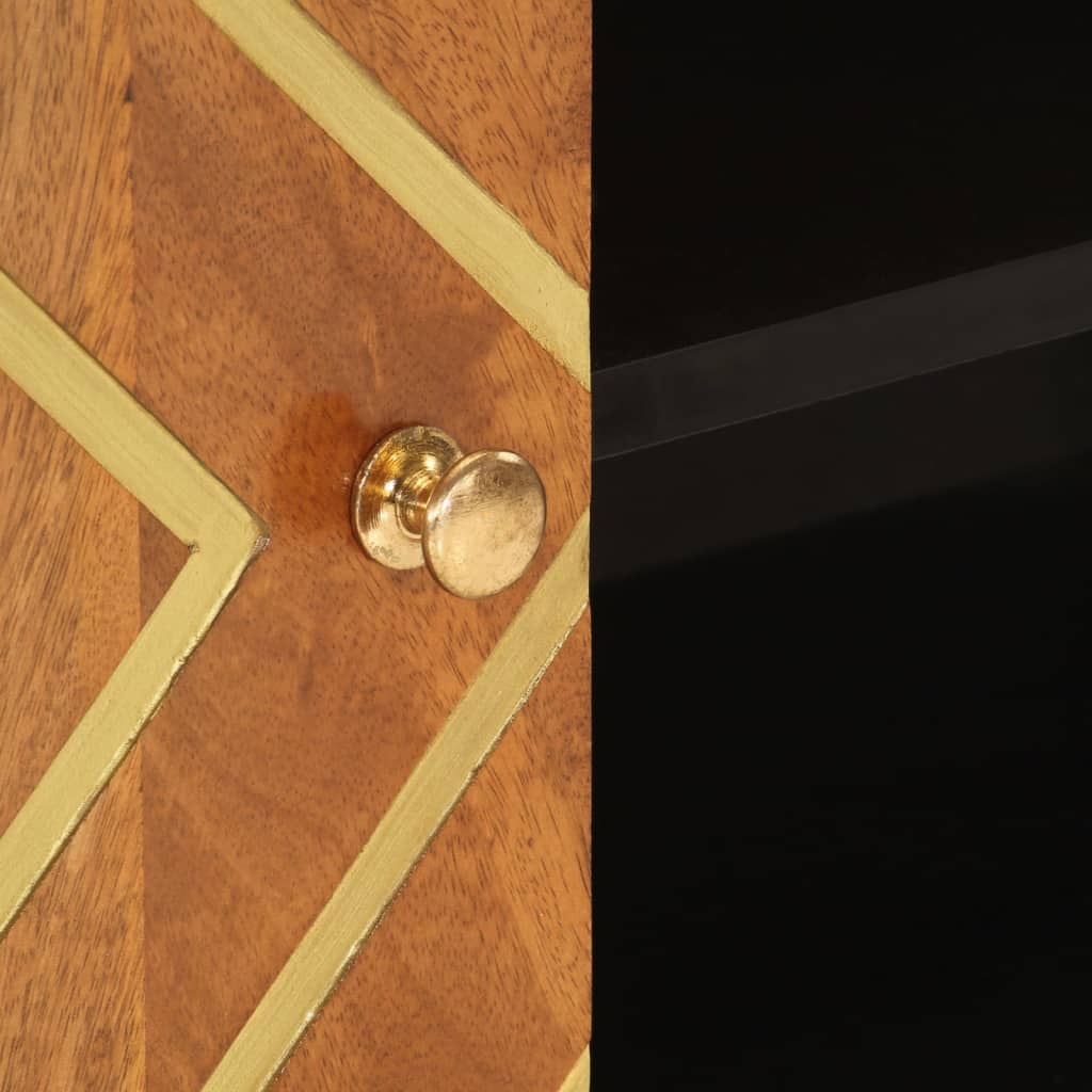 Móvel de TV 105x33,5x46 cm mangueira maciça castanho e preto