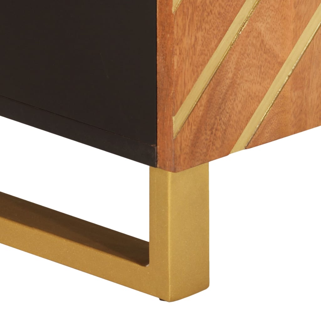 Móvel de TV 105x33,5x46 cm mangueira maciça castanho e preto