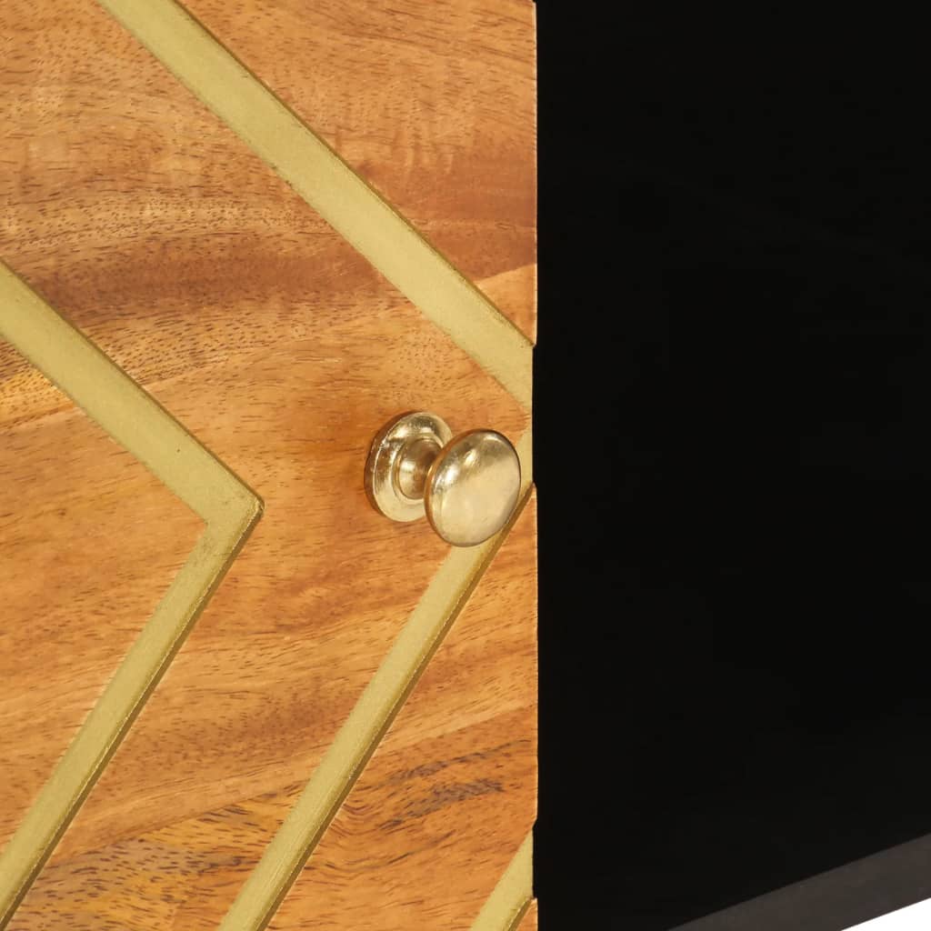 Mesa de centro 80x50x40 cm mangueira maciça castanho e preto