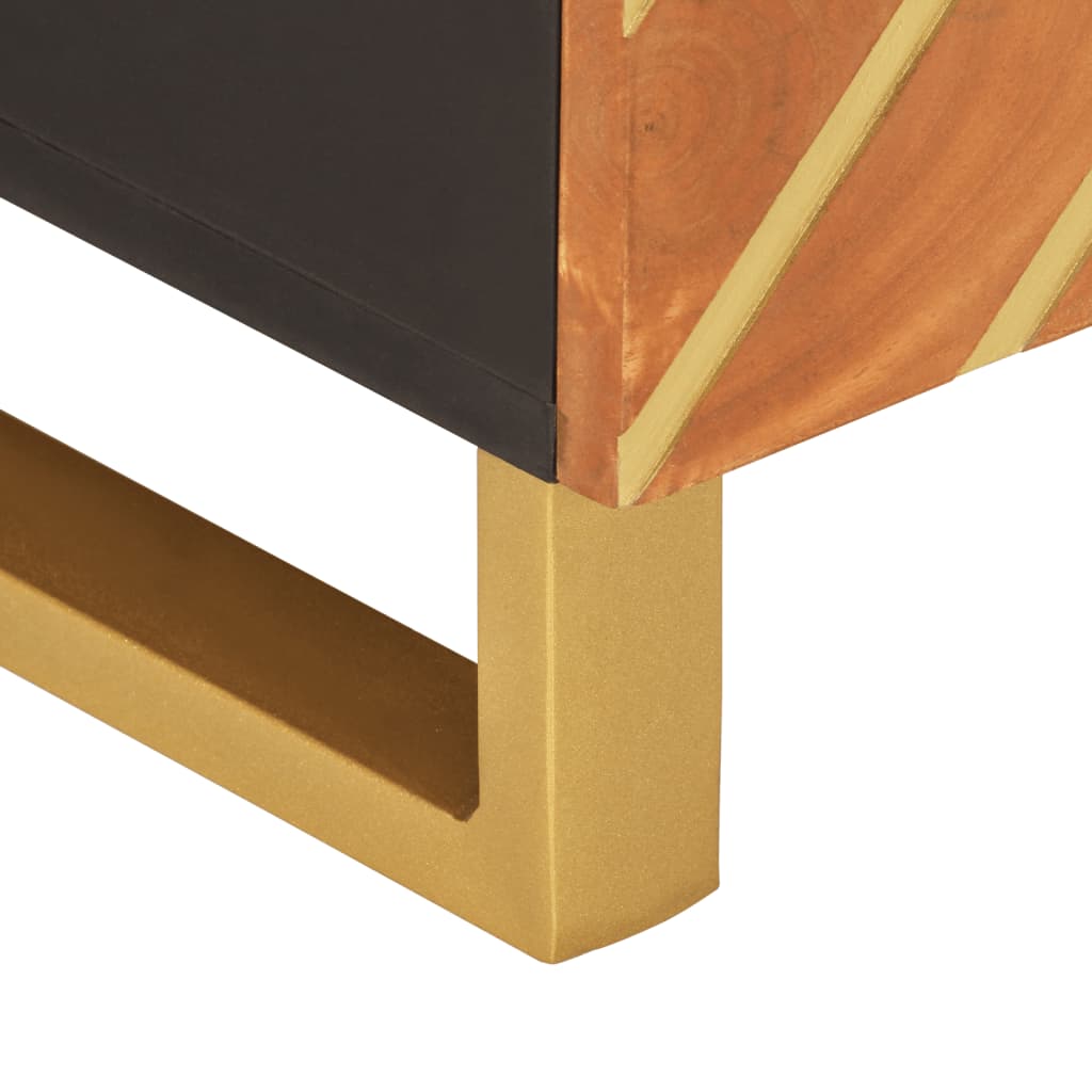 Mesa de centro 80x50x40 cm mangueira maciça castanho e preto