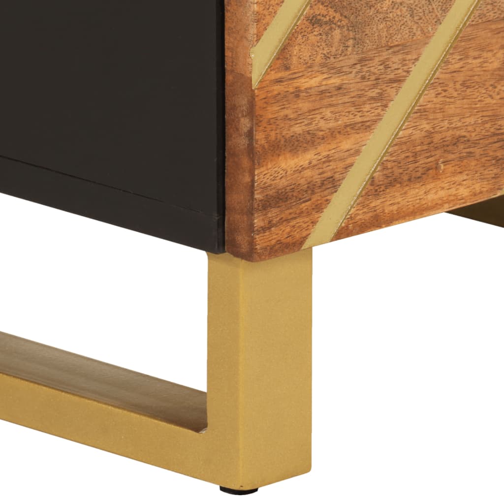 Aparador alto 40x33,5x110 cm mangueira maciça castanho e preto