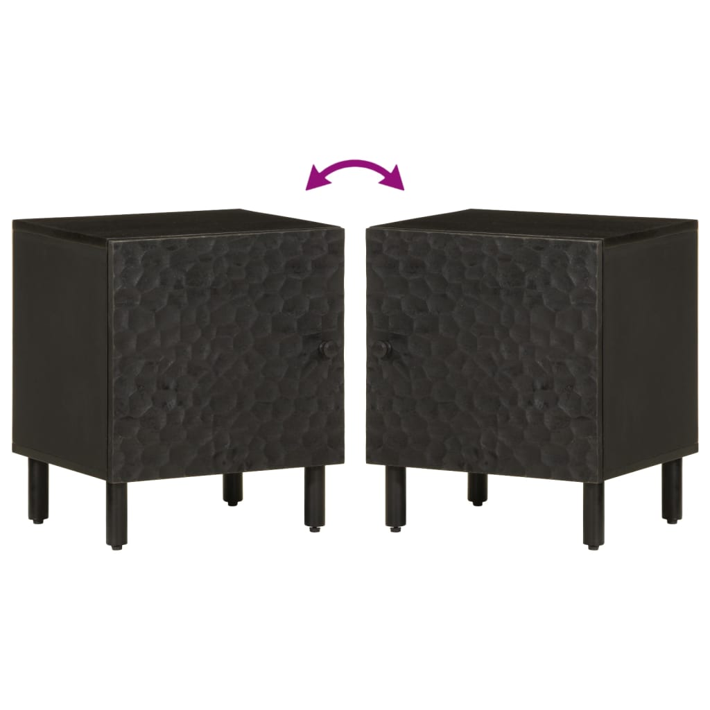 Mesa de cabeceira 40x33x46 cm madeira de mangueira maciça preto