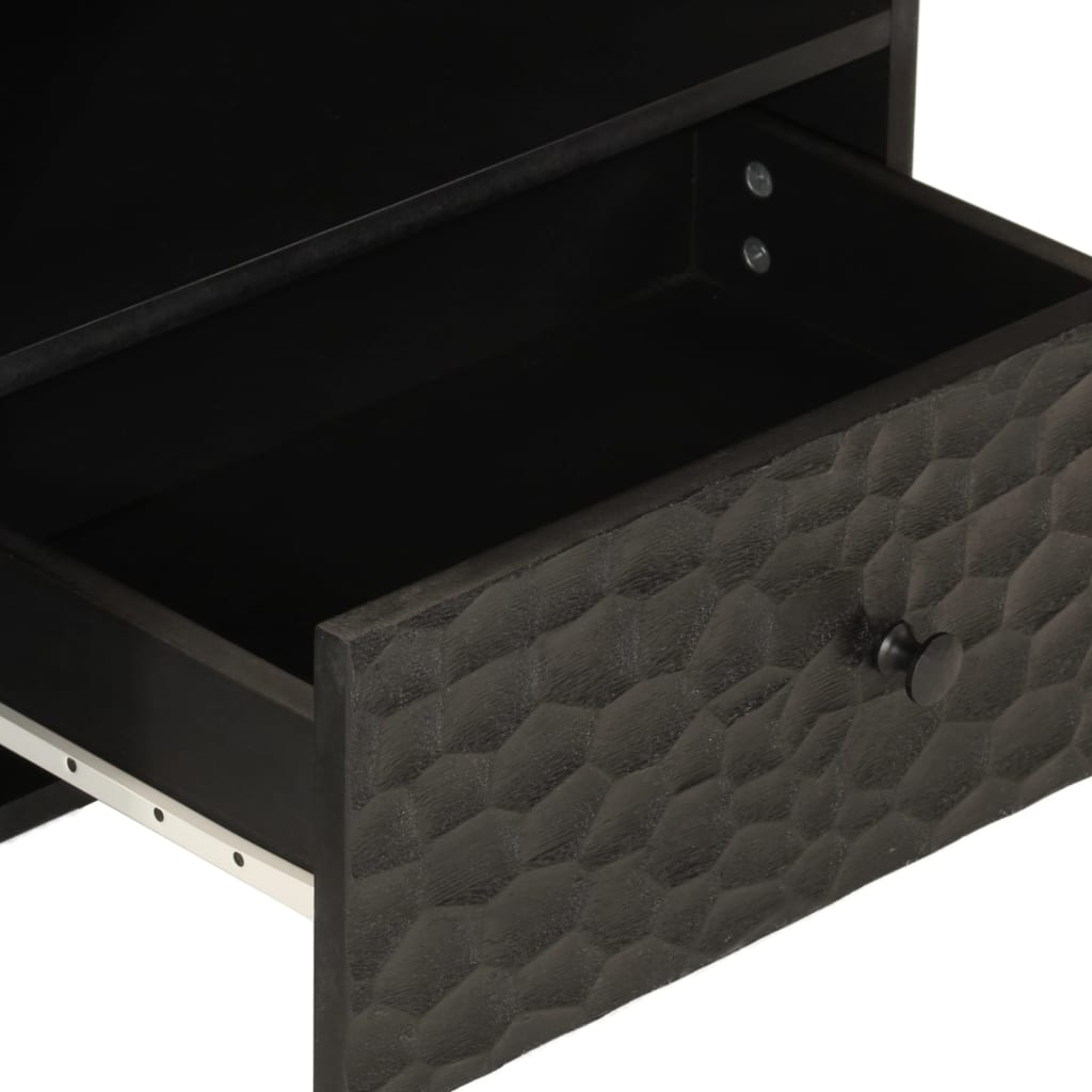 Móvel de TV 80x33x46 cm madeira de mangueira maciça preto