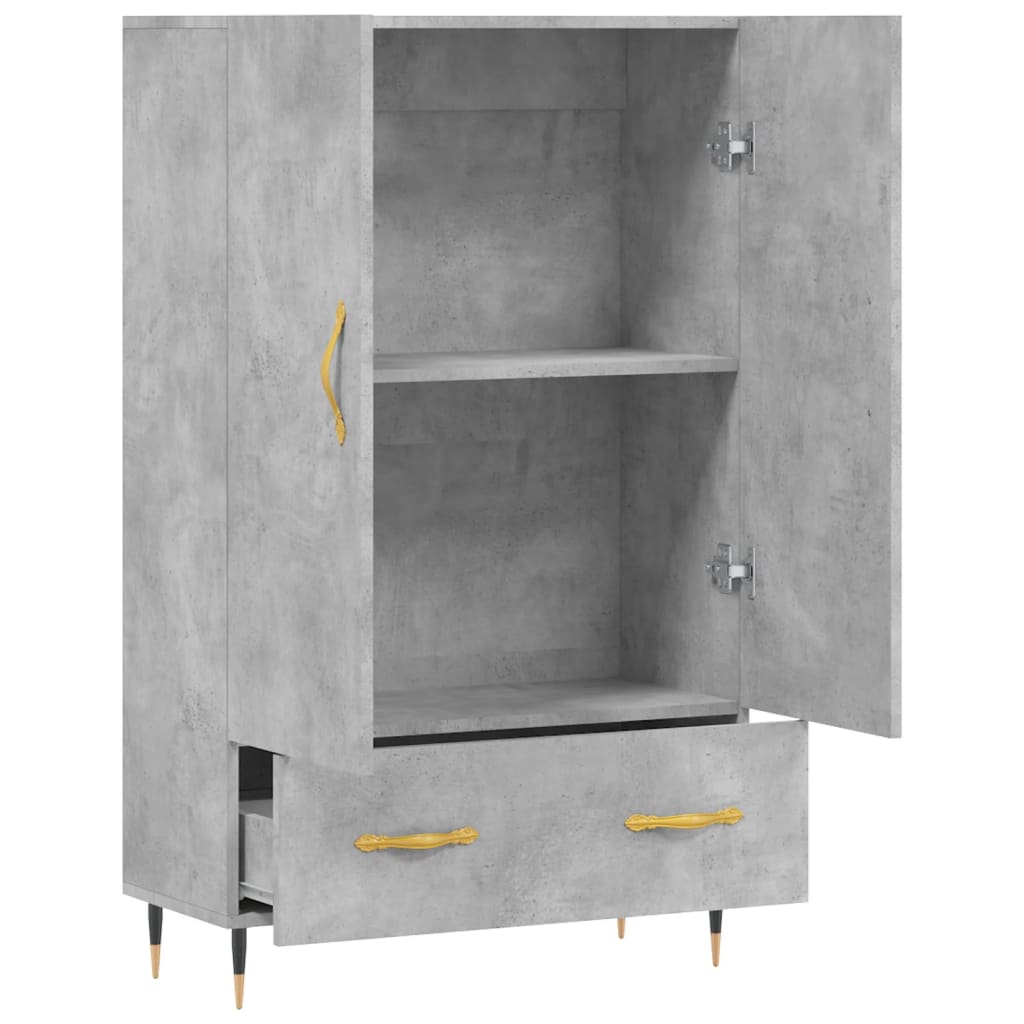 Aparador alto 69,5x31x115 cm derivados de madeira cinza-cimento