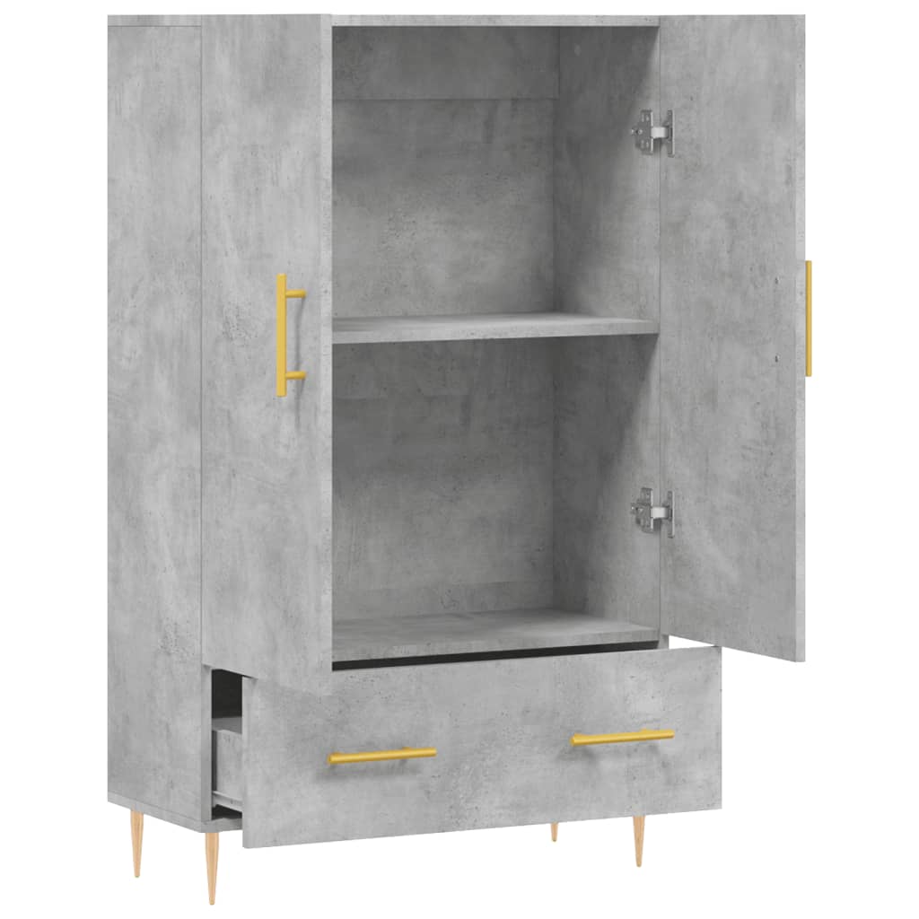 Aparador alto 69,5x31x115 cm derivados de madeira cinza-cimento