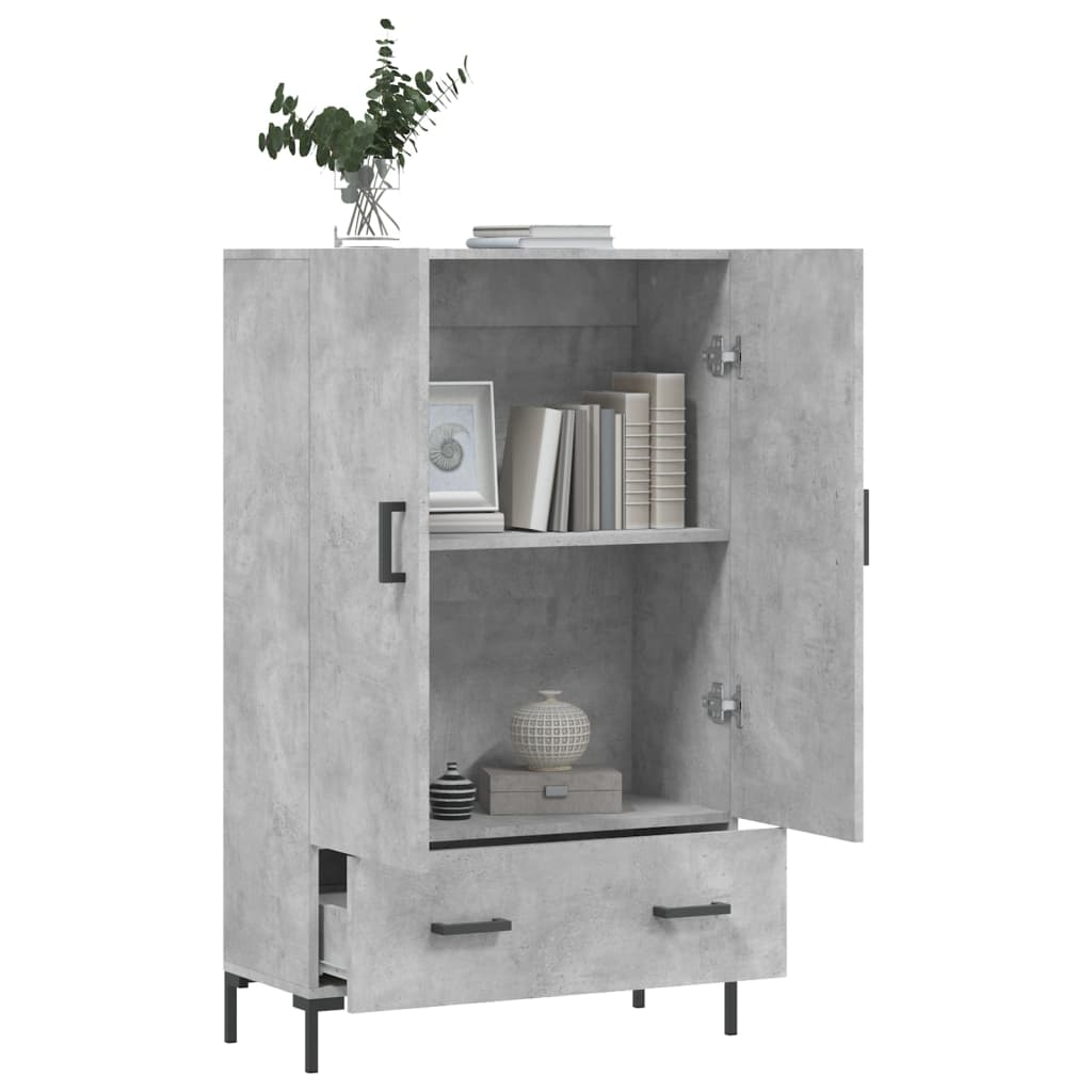 Aparador alto 69,5x31x115 cm derivados de madeira cinza-cimento