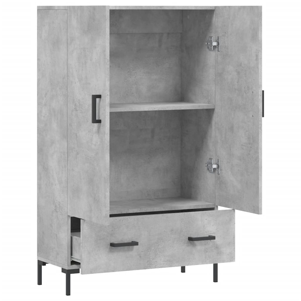 Aparador alto 69,5x31x115 cm derivados de madeira cinza-cimento