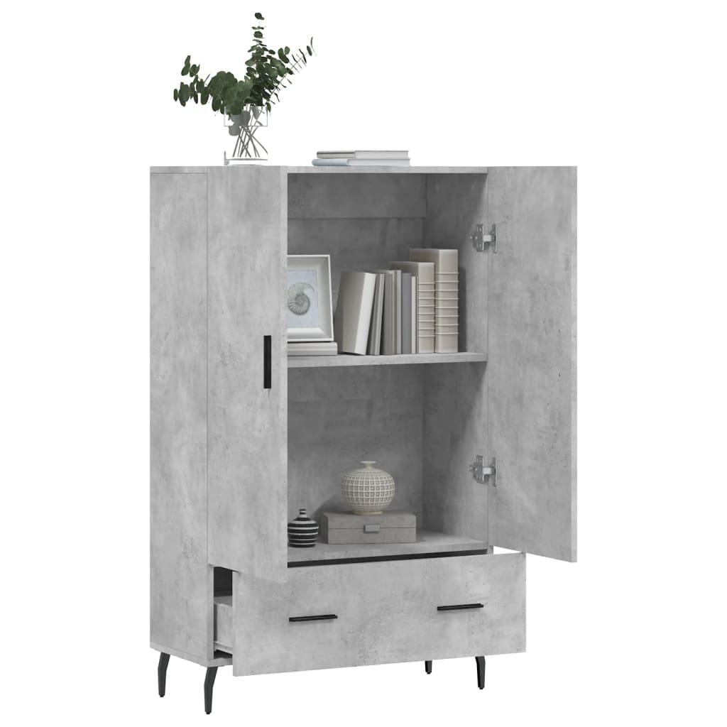 Aparador alto 69,5x31x115 cm derivados de madeira cinza-cimento
