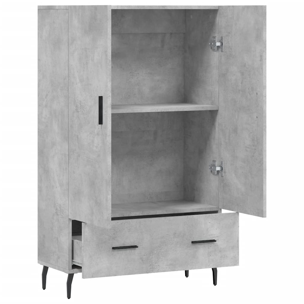 Aparador alto 69,5x31x115 cm derivados de madeira cinza-cimento