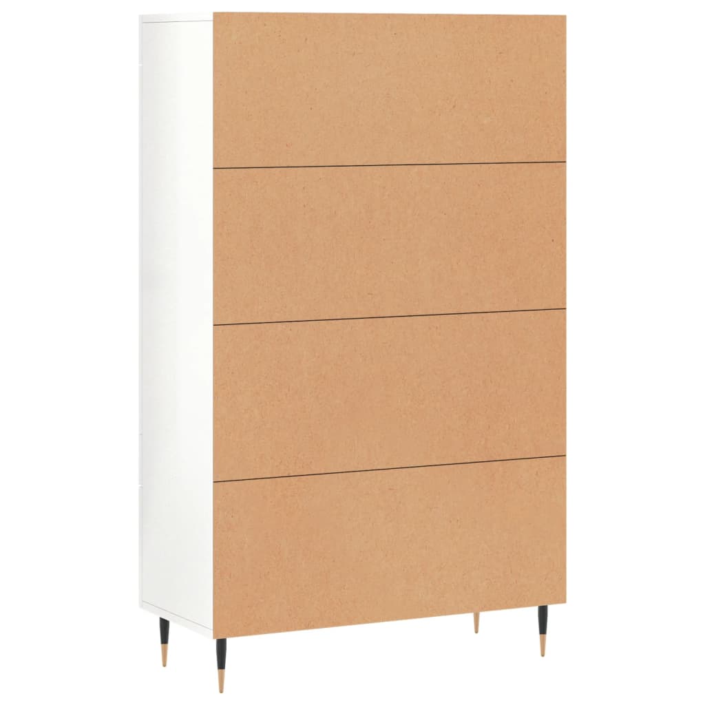 Aparador alto 69,5x31x115 cm derivados madeira branco brilhante