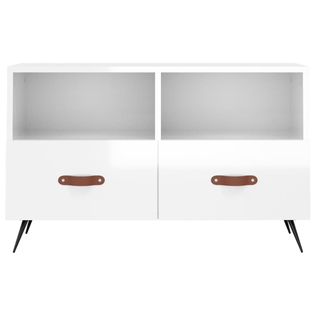 Móvel de TV 80x36x50 cm derivados de madeira branco brilhante