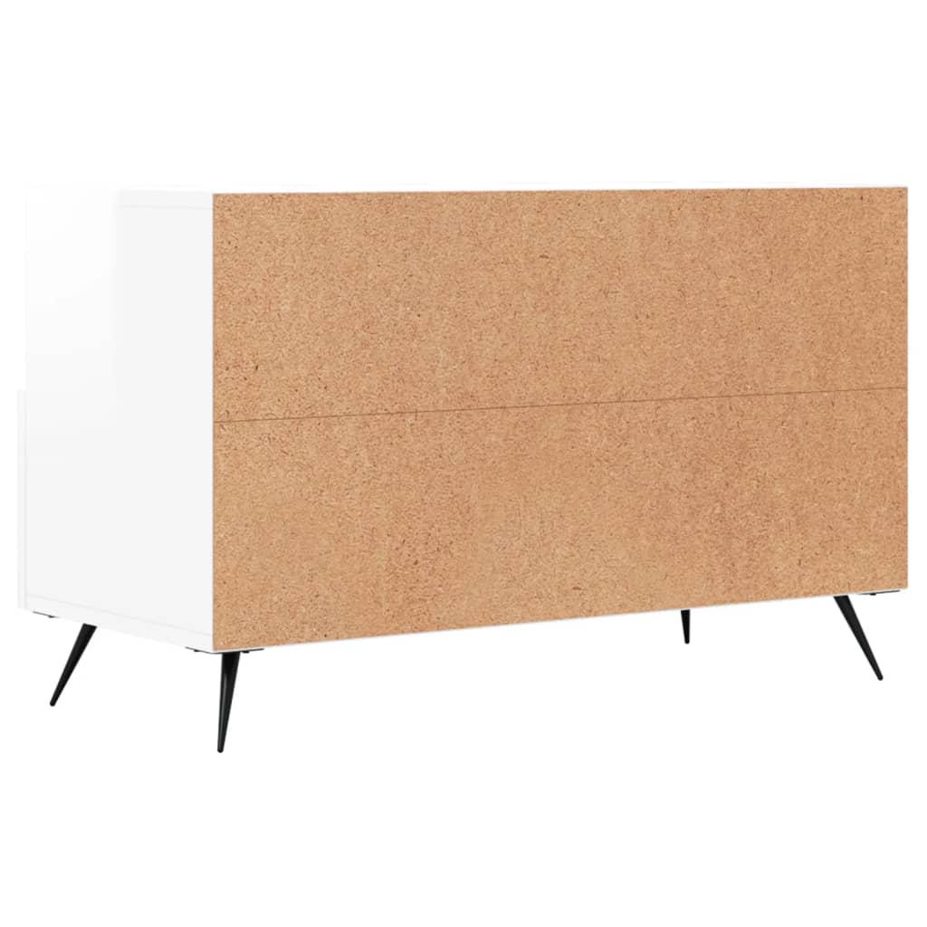 Móvel de TV 80x36x50 cm derivados de madeira branco brilhante