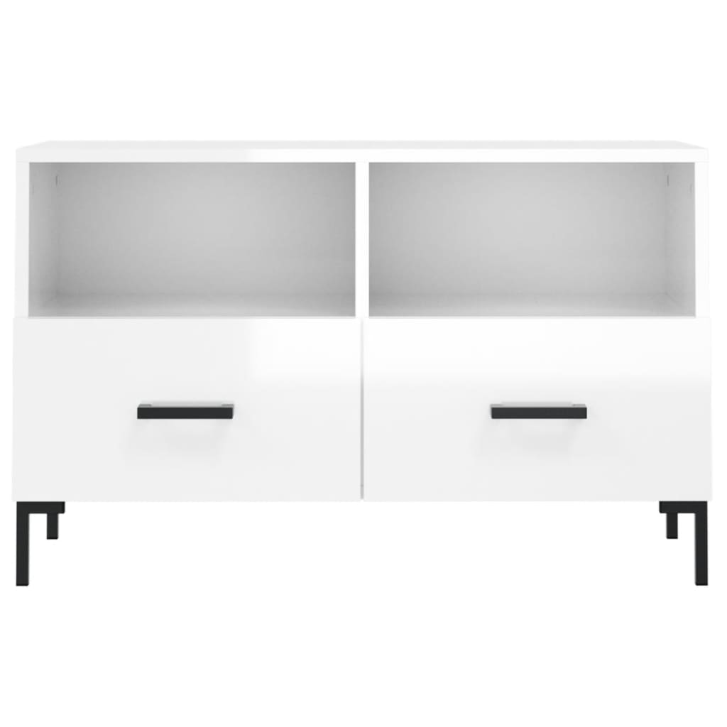 Móvel de TV 80x36x50 cm derivados de madeira branco brilhante