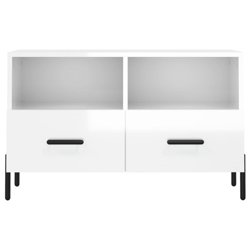 Móvel de TV 80x36x50 cm derivados de madeira branco brilhante