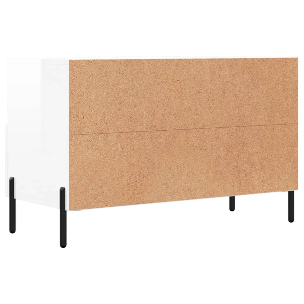 Móvel de TV 80x36x50 cm derivados de madeira branco brilhante