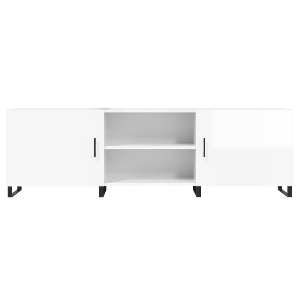 Móvel de TV 150x30x50 cm derivados de madeira branco brilhante
