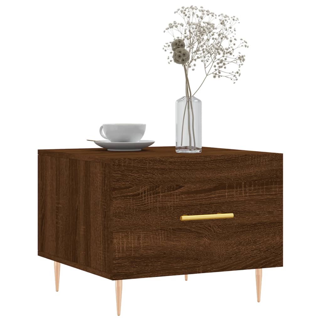 Mesa de centro 50x50x40 cm derivados madeira carvalho castanho