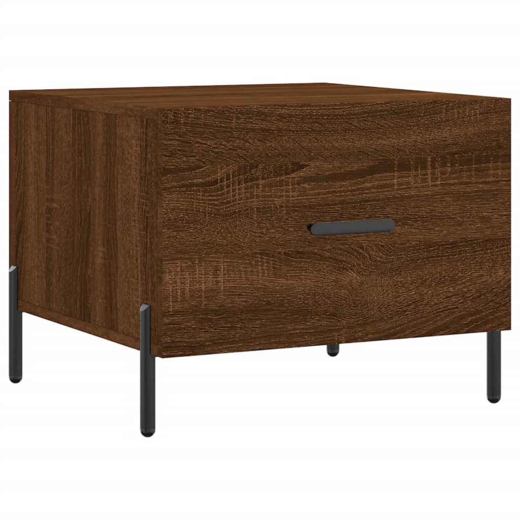 Mesa centro 2 pcs 50x50x40 cm madeira proc. carvalho castanho