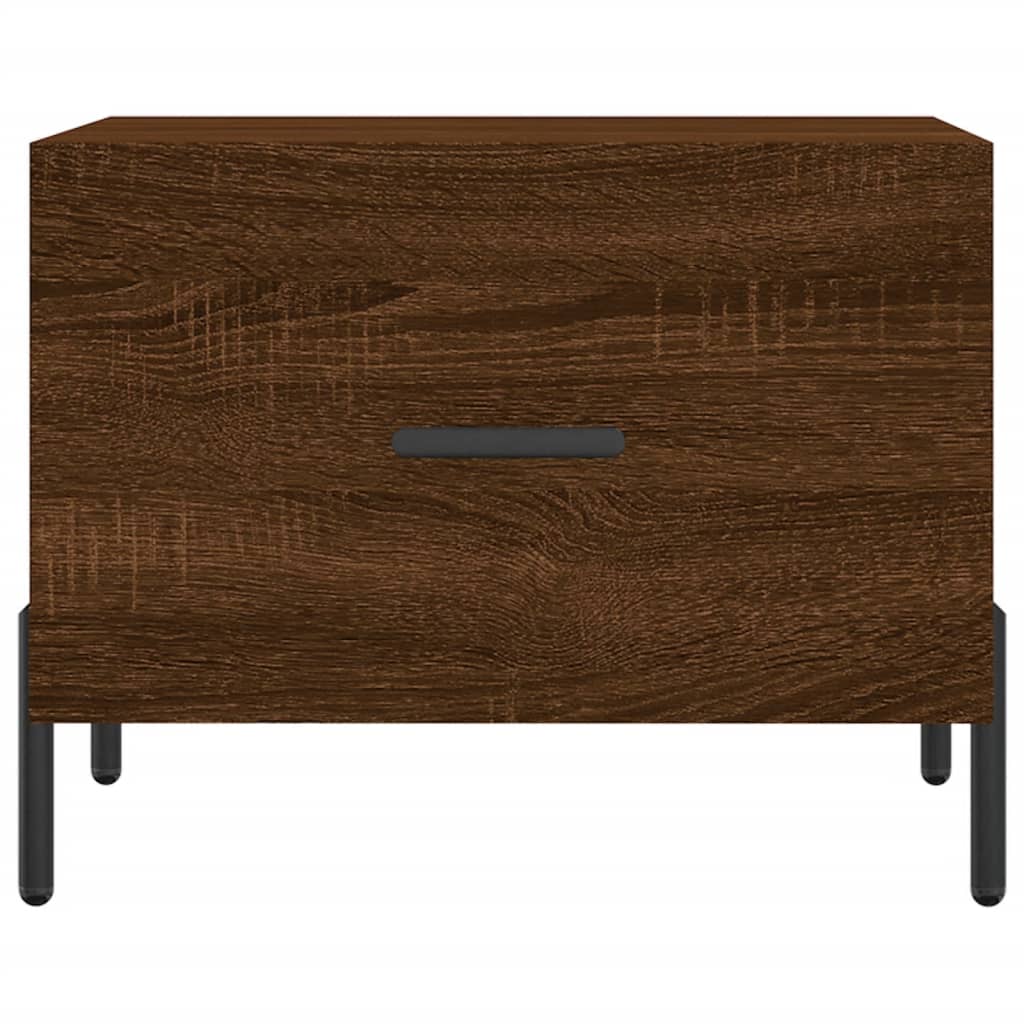 Mesa centro 2 pcs 50x50x40 cm madeira proc. carvalho castanho