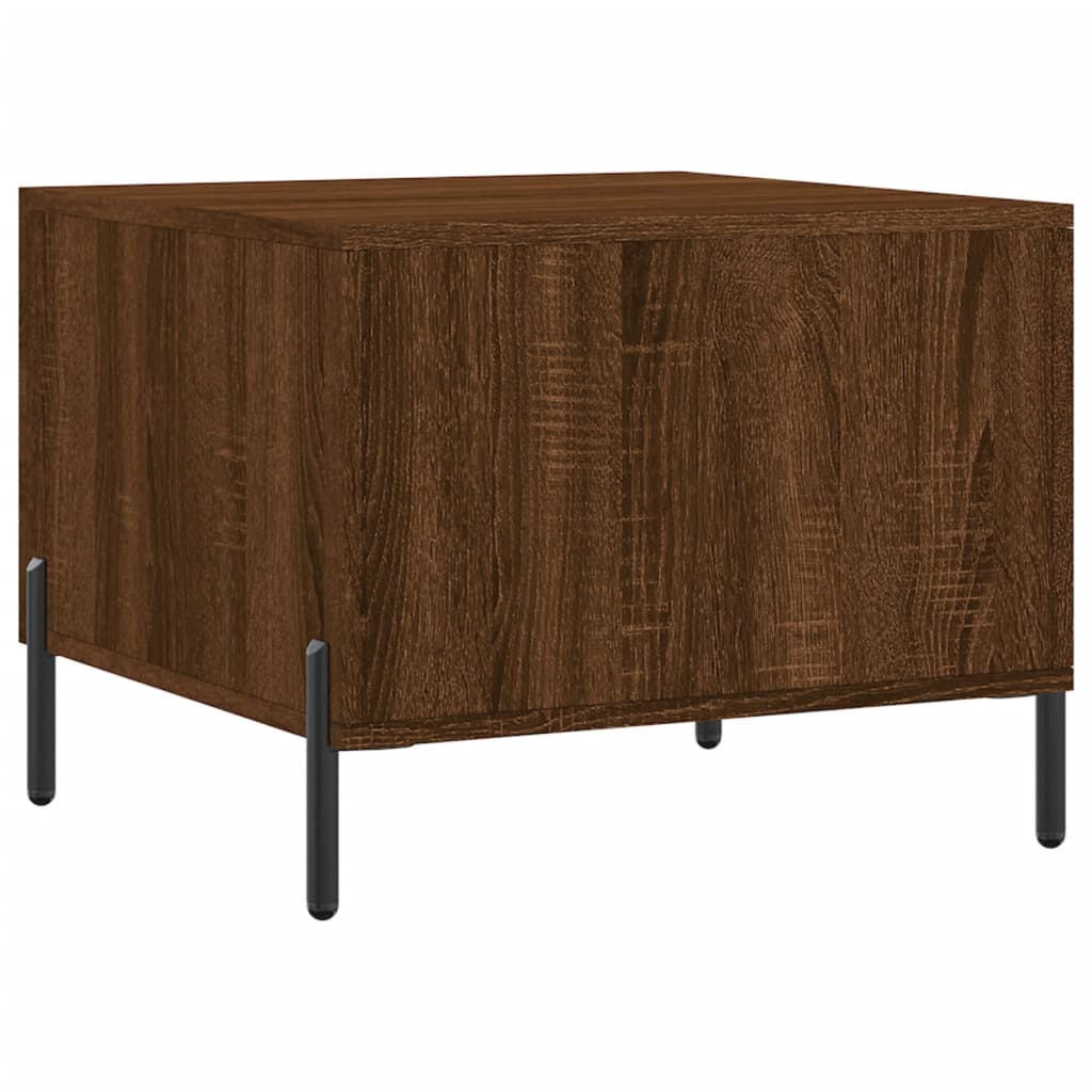 Mesa centro 2 pcs 50x50x40 cm madeira proc. carvalho castanho