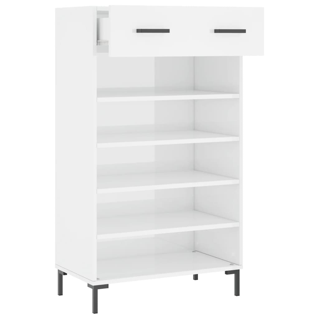 Sapateira 60x35x105 cm derivados de madeira branco brilhante