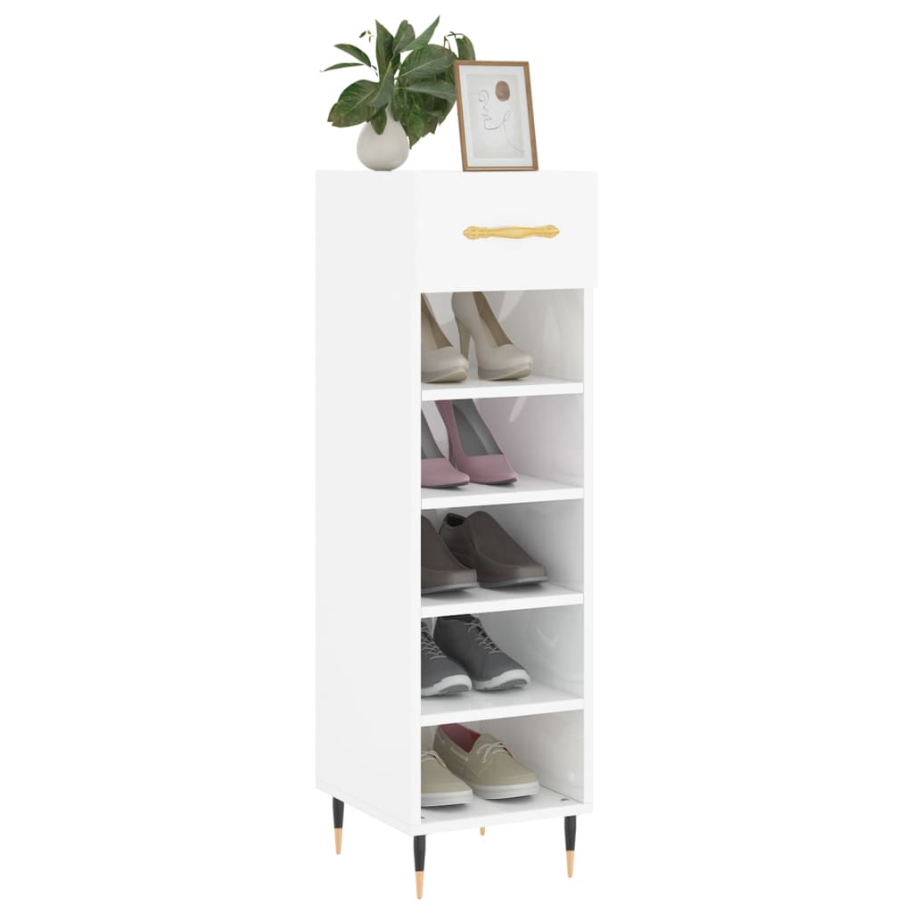 Sapateira 30x35x105 cm derivados de madeira branco brilhante