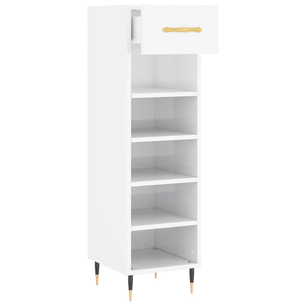 Sapateira 30x35x105 cm derivados de madeira branco brilhante