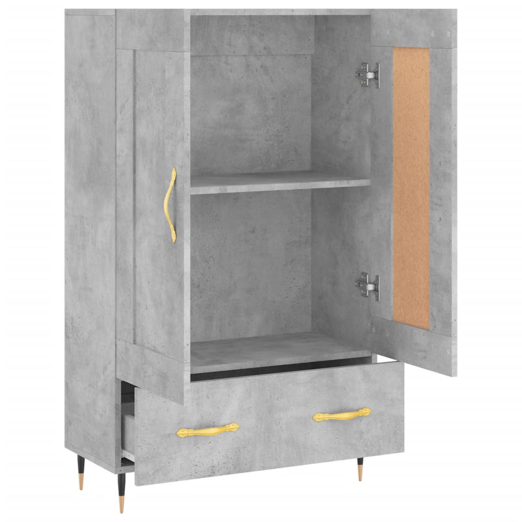 Aparador alto 69,5x31x115 cm derivados de madeira cinza-cimento