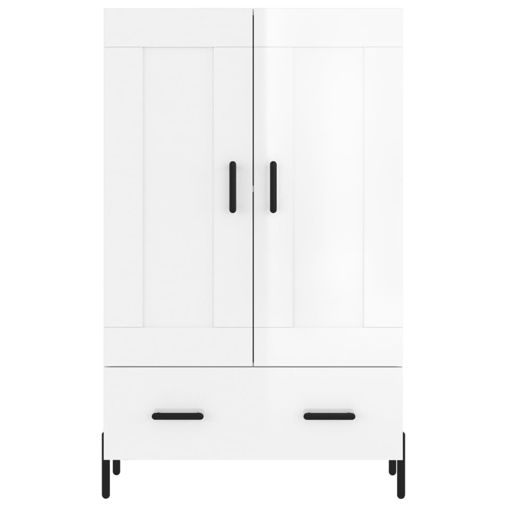 Aparador alto 69,5x31x115 cm derivados madeira branco brilhante
