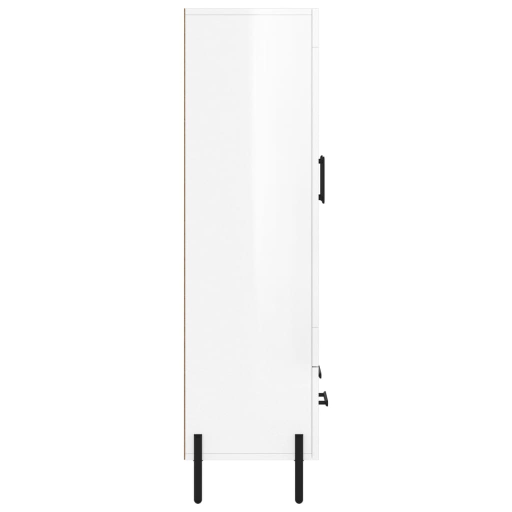 Aparador alto 69,5x31x115 cm derivados madeira branco brilhante