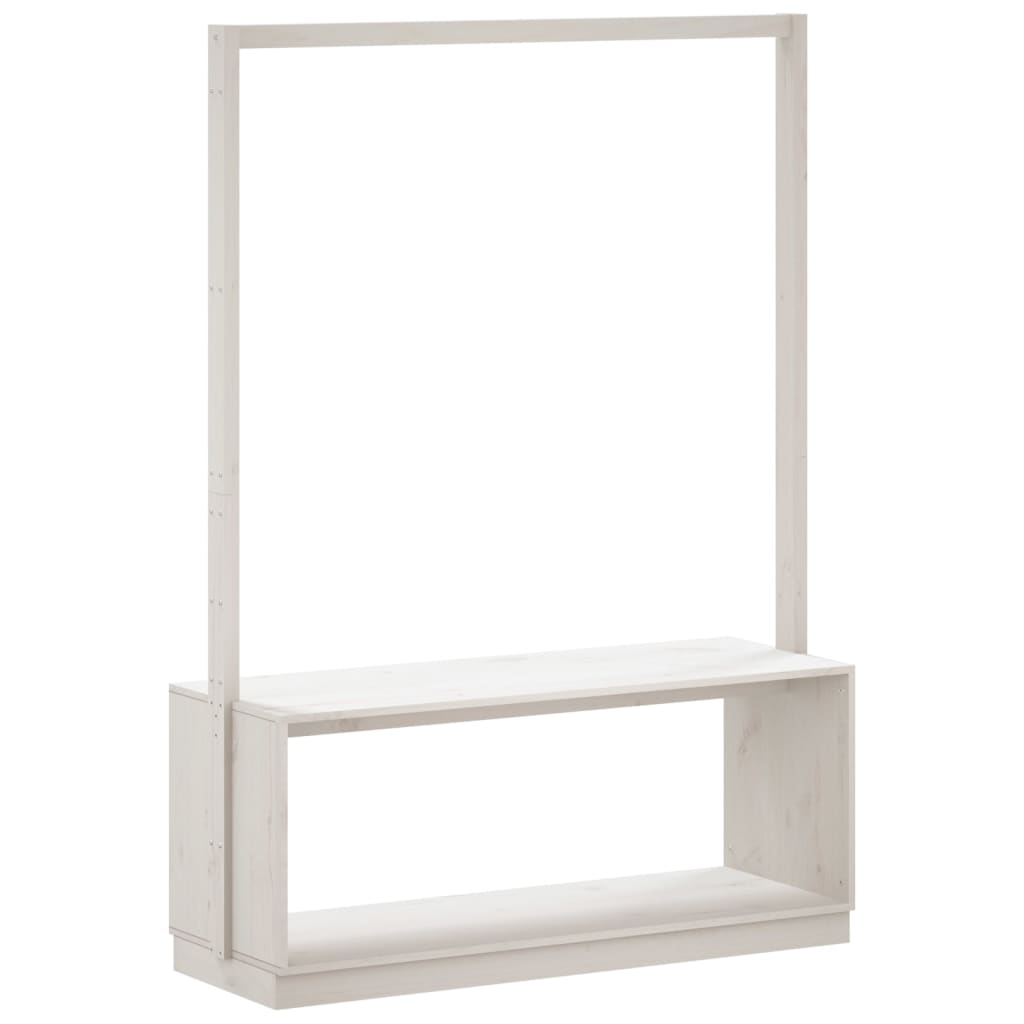 Bengaleiro c/ sapateira 113x40x157,5 cm pinho maciço branco