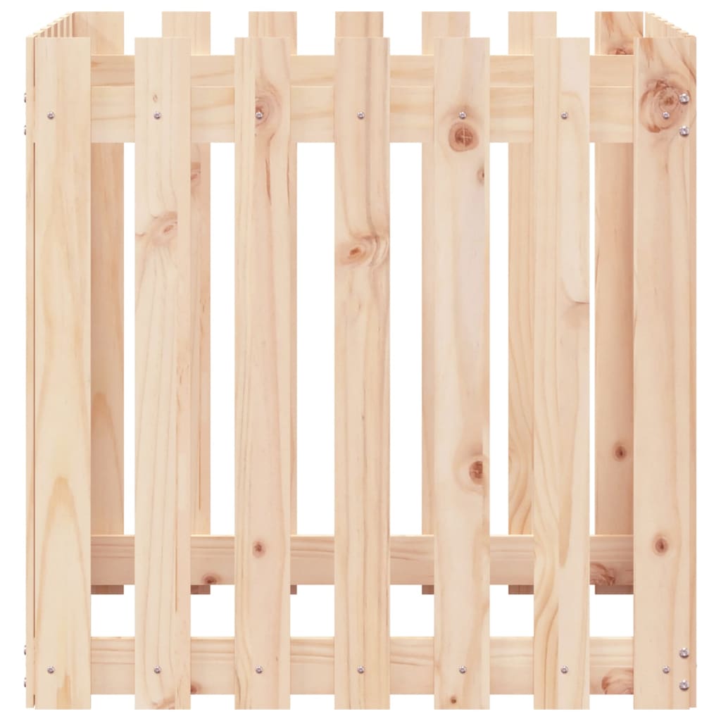 Vaso de jardim c/ design de cerca 70x70x70 cm pinho maciço