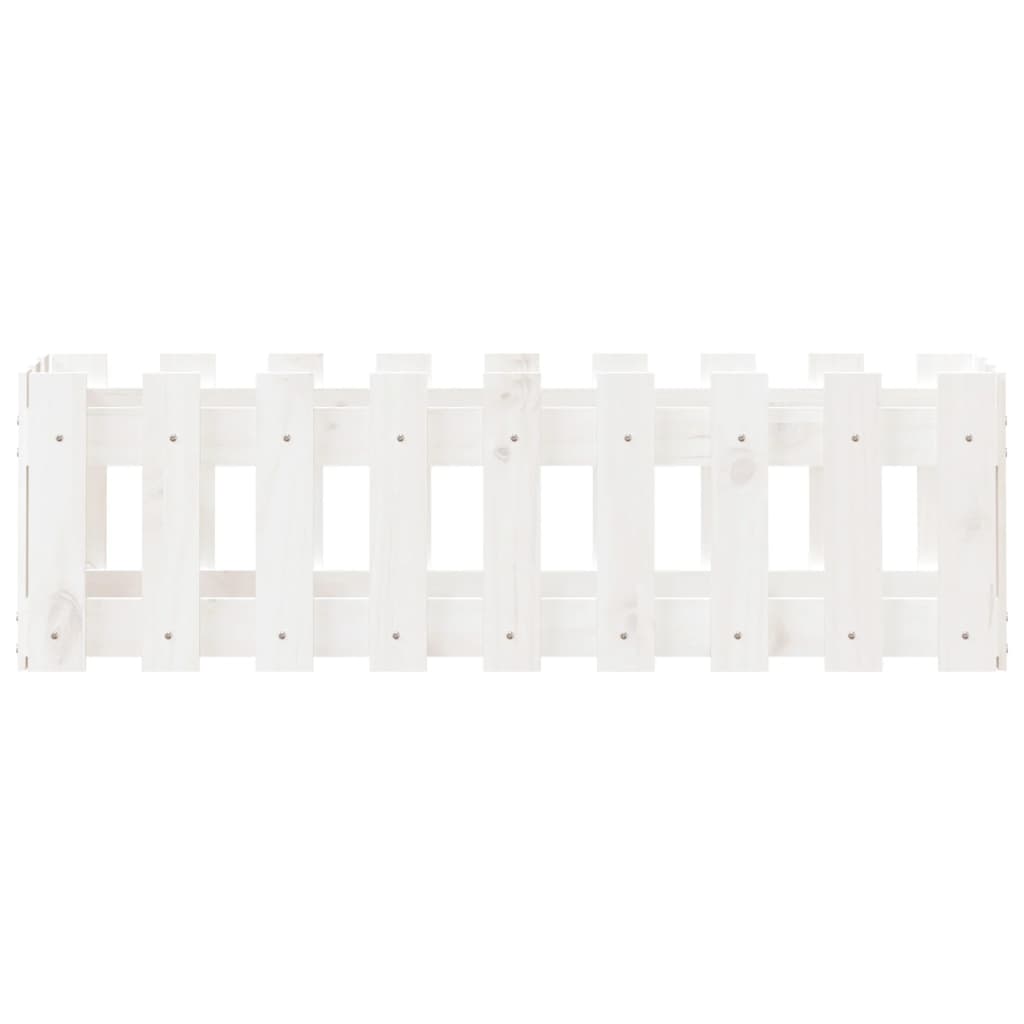 Canteiro elevado design cerca 100x30x30 cm pinho maciço branco