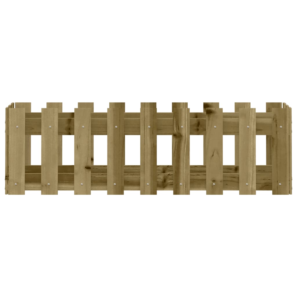 Canteiro elevado c/ design cerca 100x30x30 cm pinho impregnado