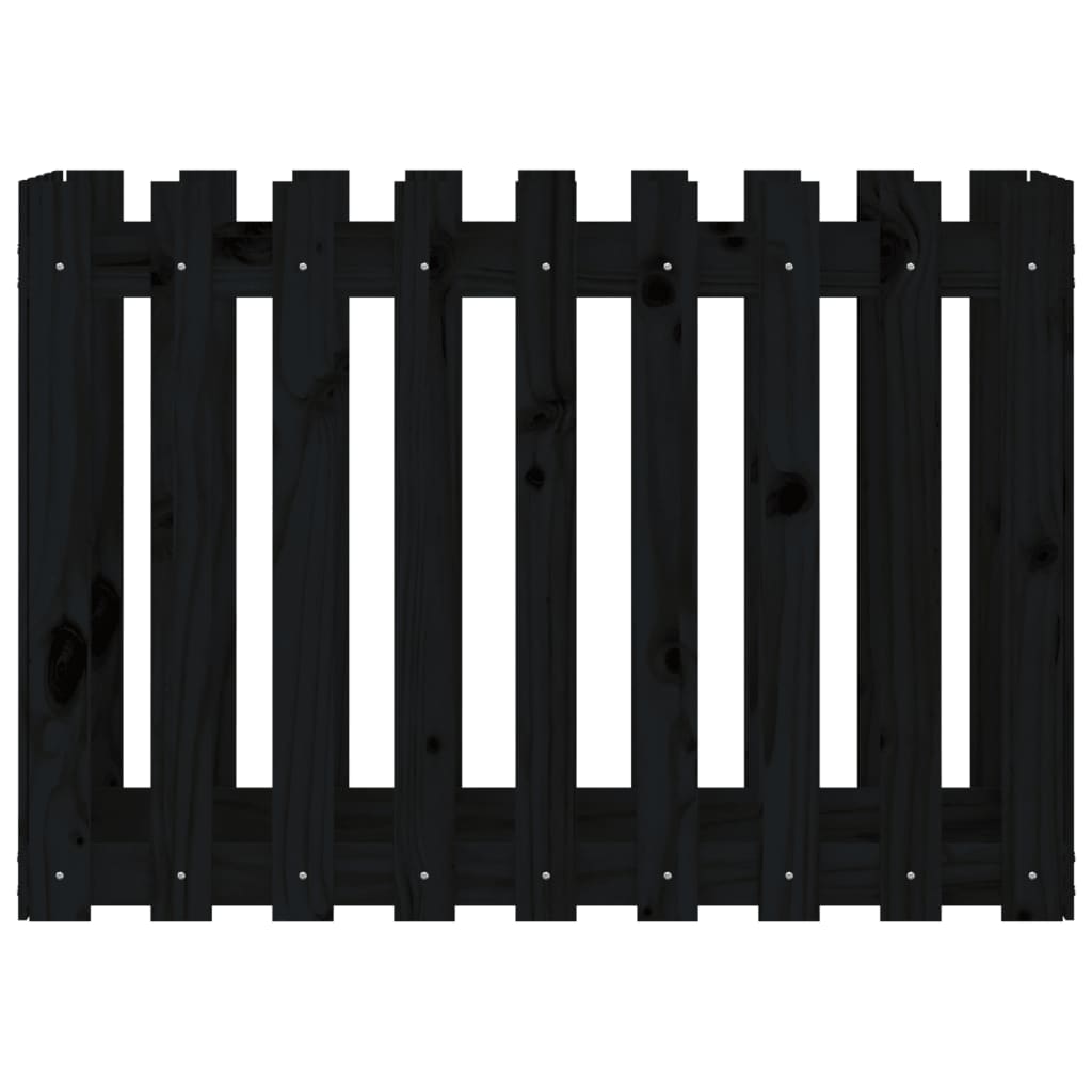 Canteiro elevado c/ design cerca 100x50x70cm pinho maciço preto