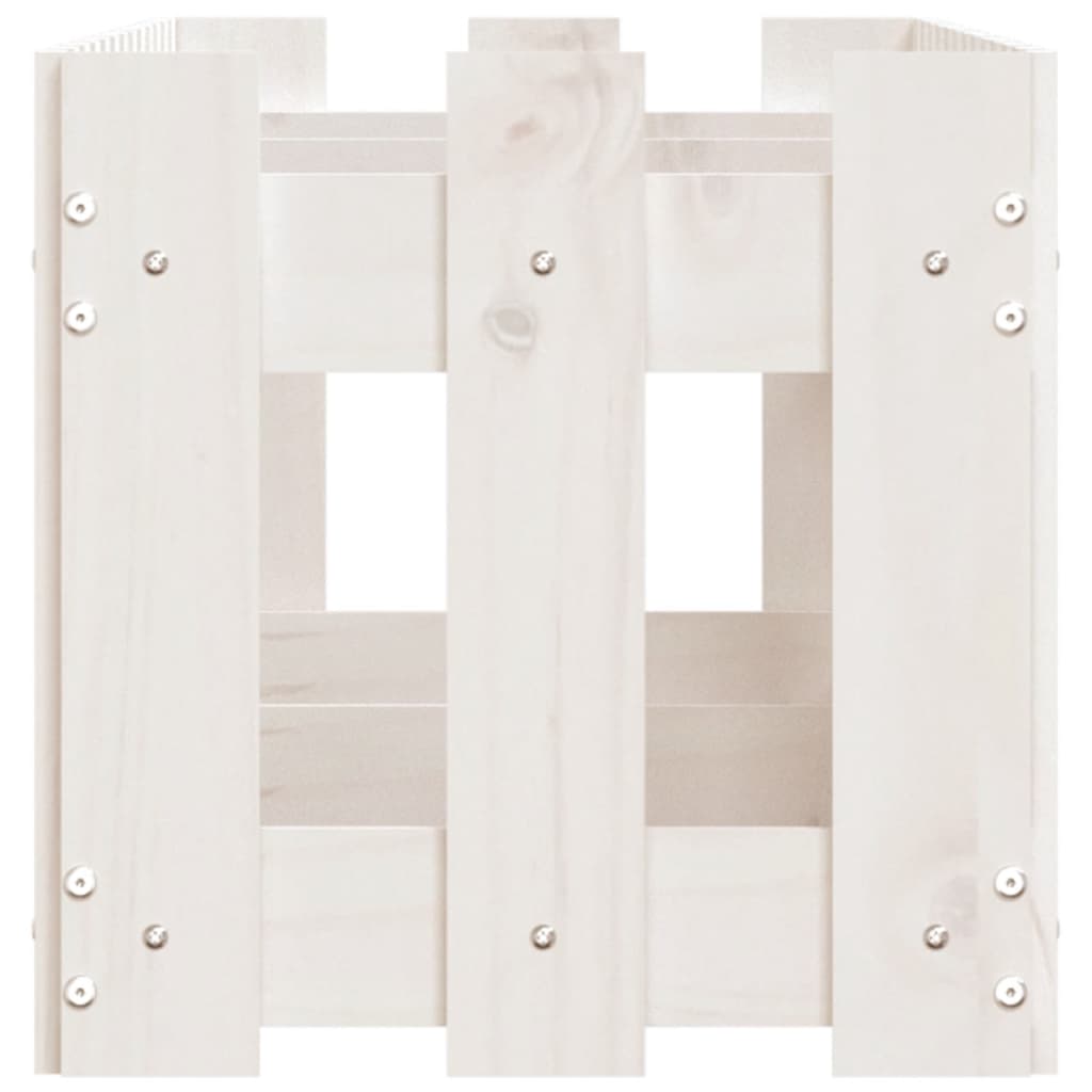 Canteiro elevado design cerca 150x30x30 cm pinho maciço branco