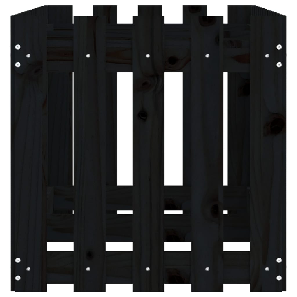 Canteiro elevado c/ design cerca 150x50x50cm pinho maciço preto