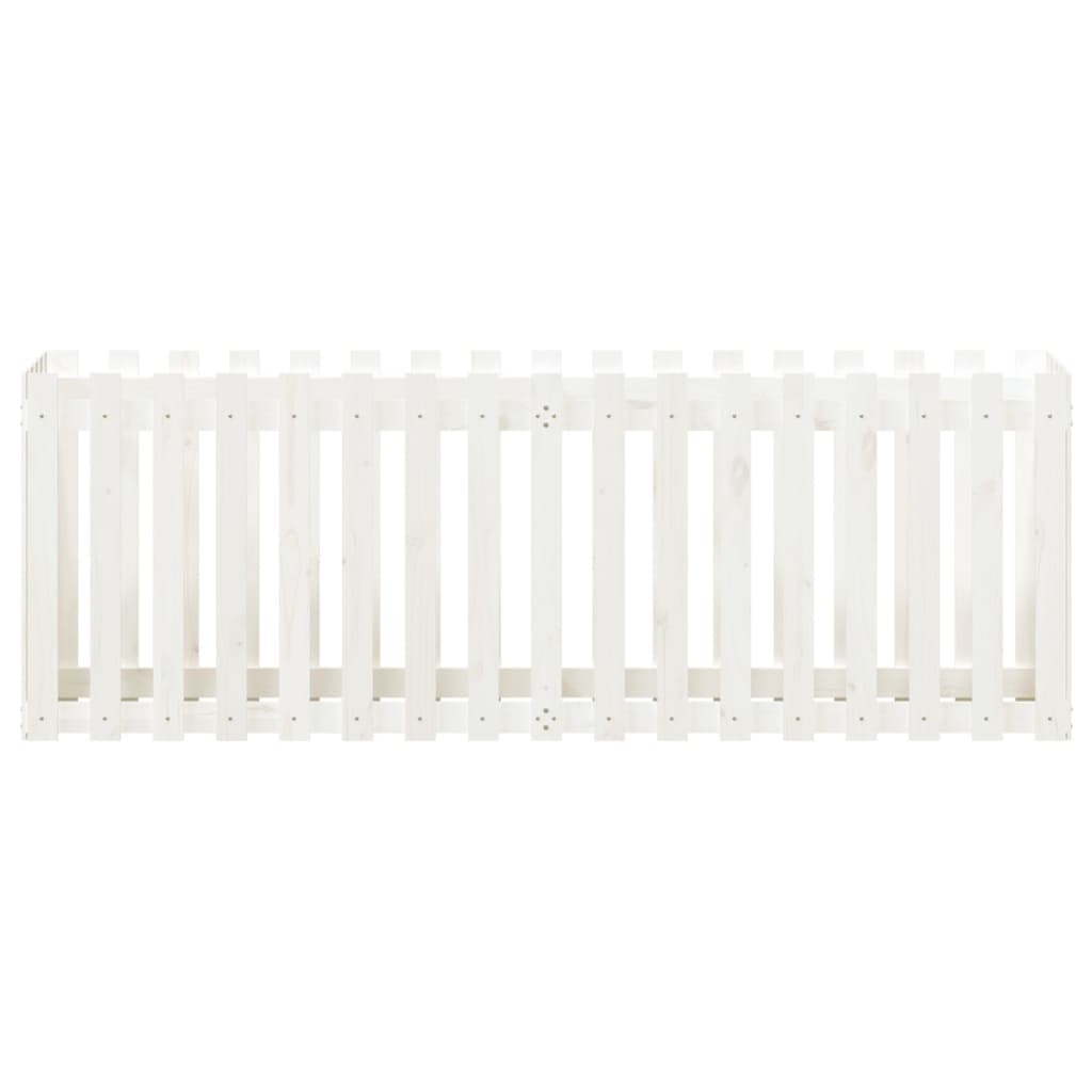 Canteiro elevado design cerca 200x50x70 cm pinho maciço branco