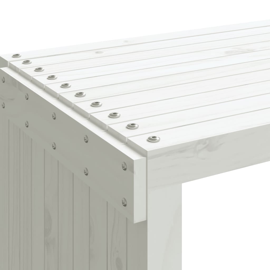 Banco de jardim extensível 212,5x40,5x45 cm pinho maciço branco